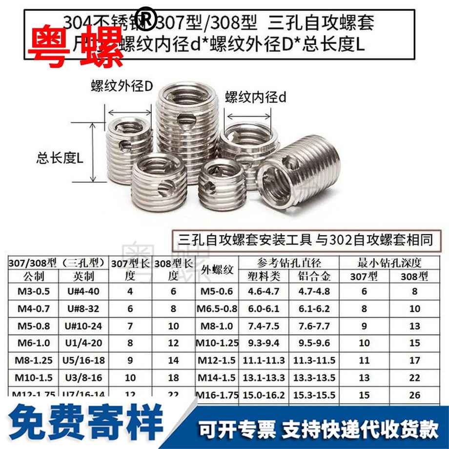 批發(fā)不銹鋼東城自攻螺套