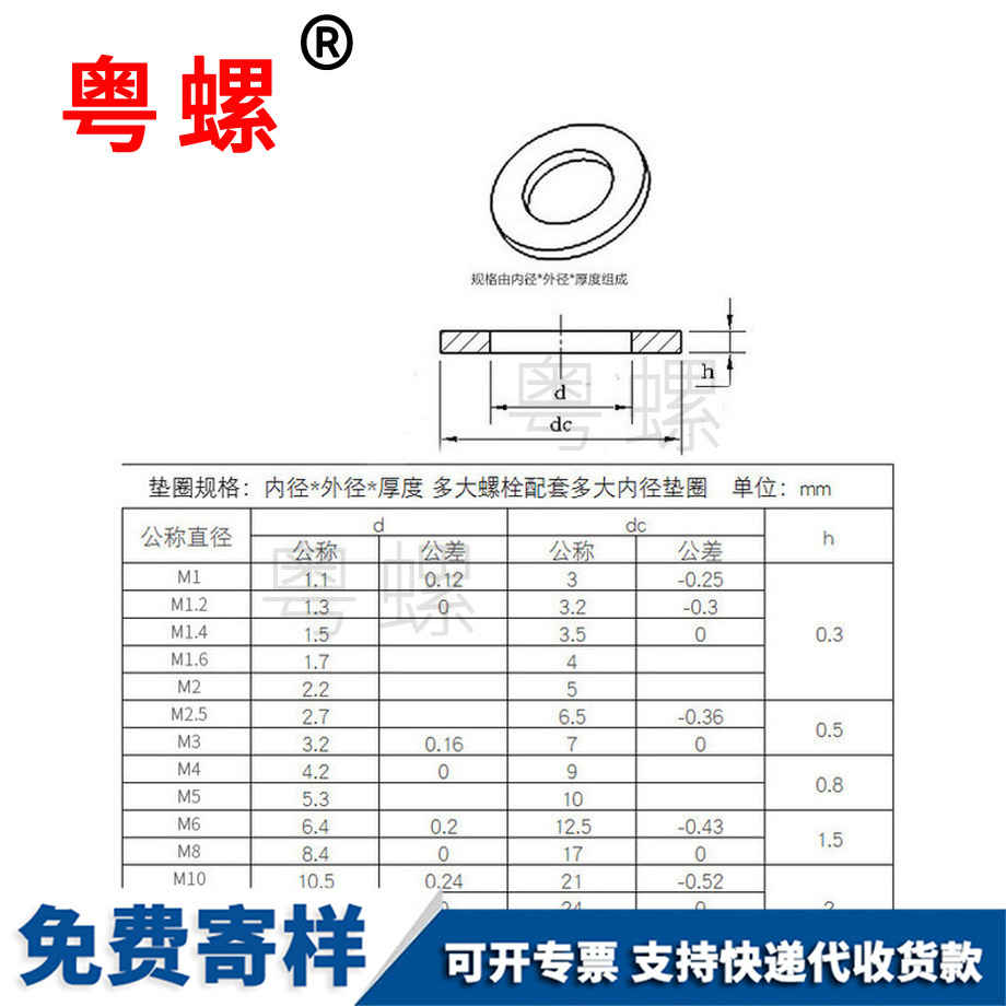 固件平墊白沙金屬白沙墊片