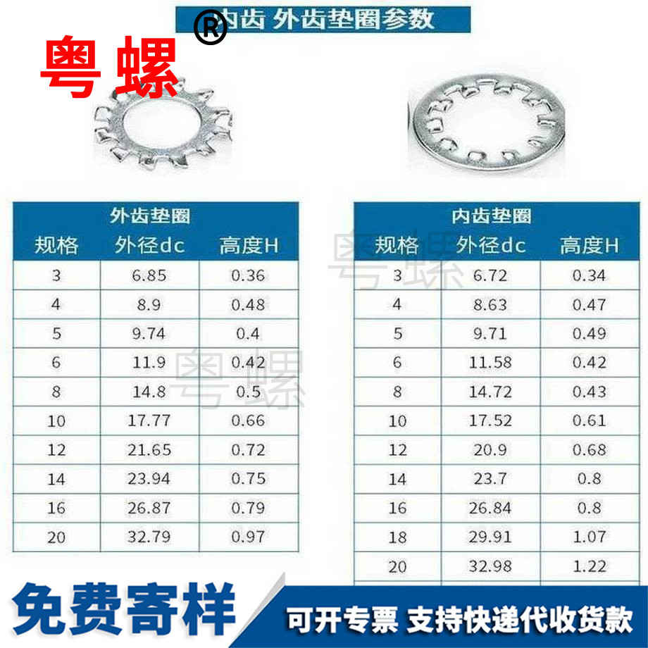 加工鐵外齒白沙鎖緊墊圈