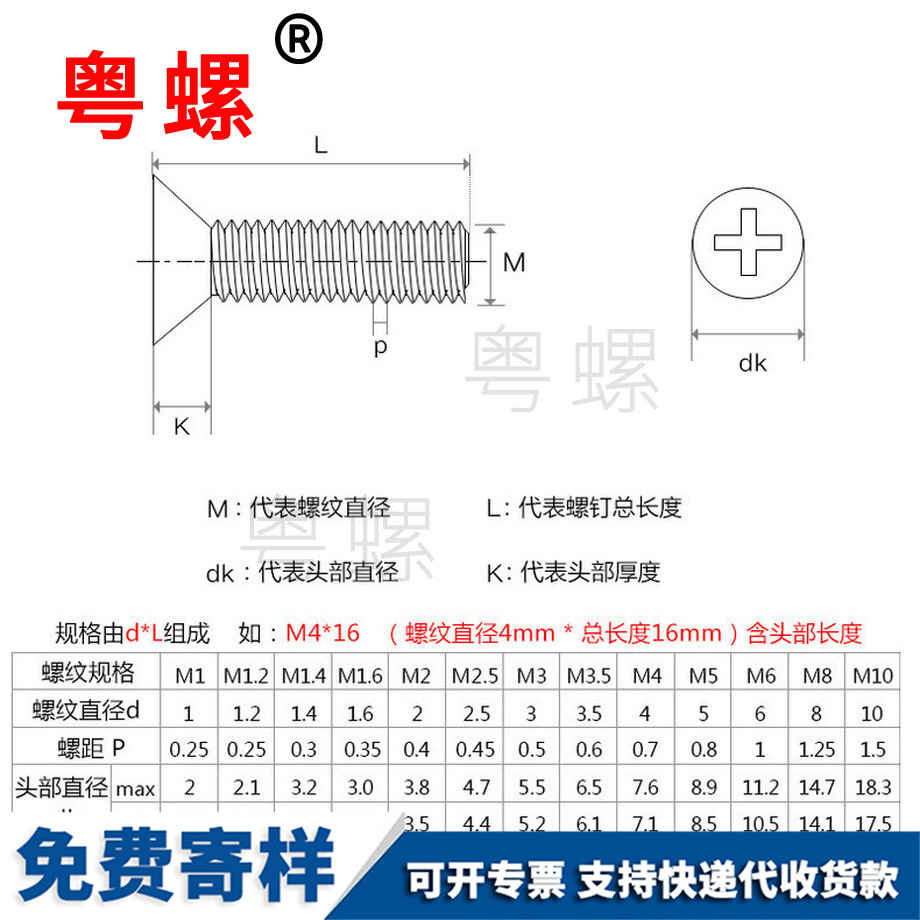 中衛(wèi)沉頭中衛(wèi)十字螺絲