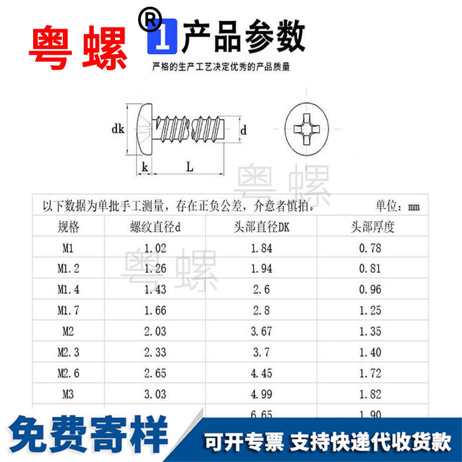 加工鍍鎳圓頭十字咸寧小螺絲