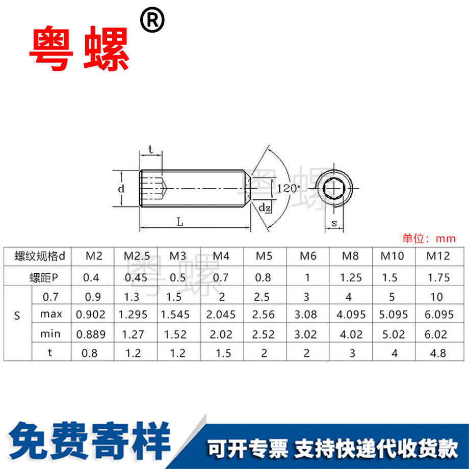 平端凹西青端西青緊定螺絲